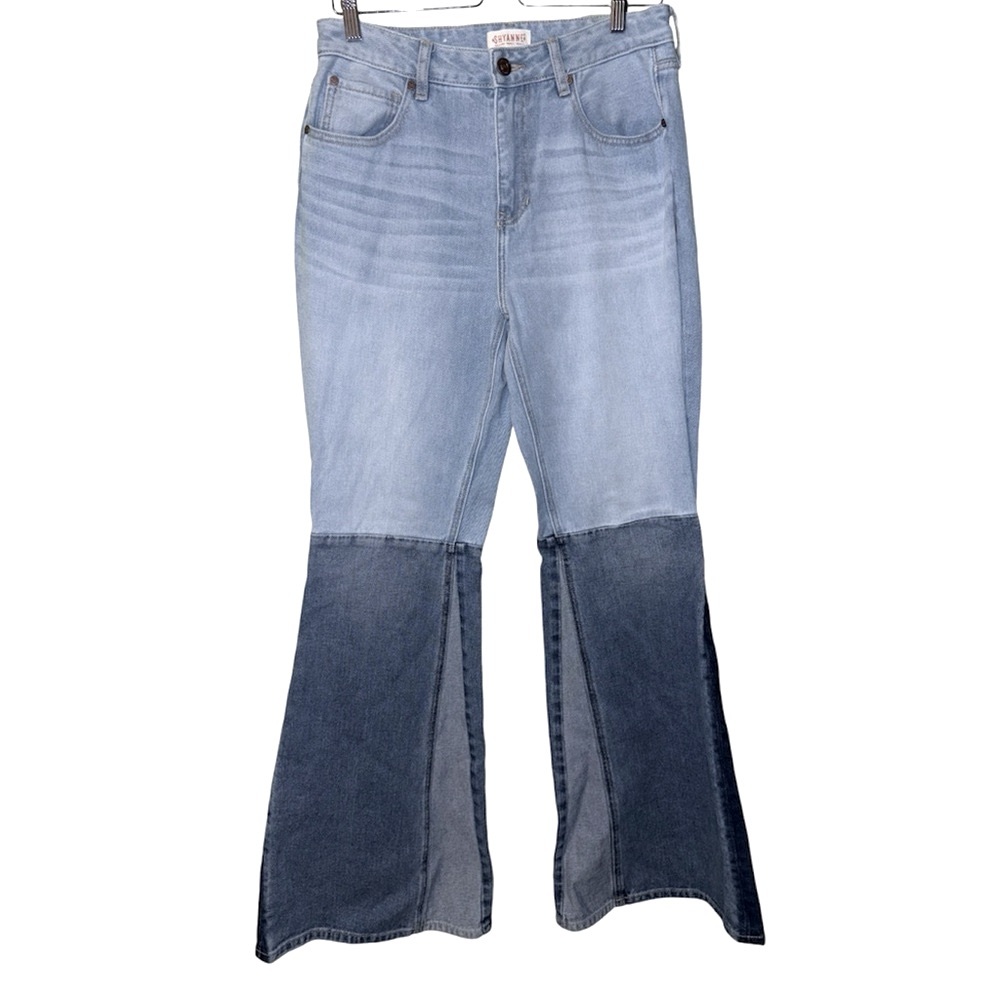 Shyanne Bell Bottom Jeans - Light and Dark Blue - Picture 6 of 16